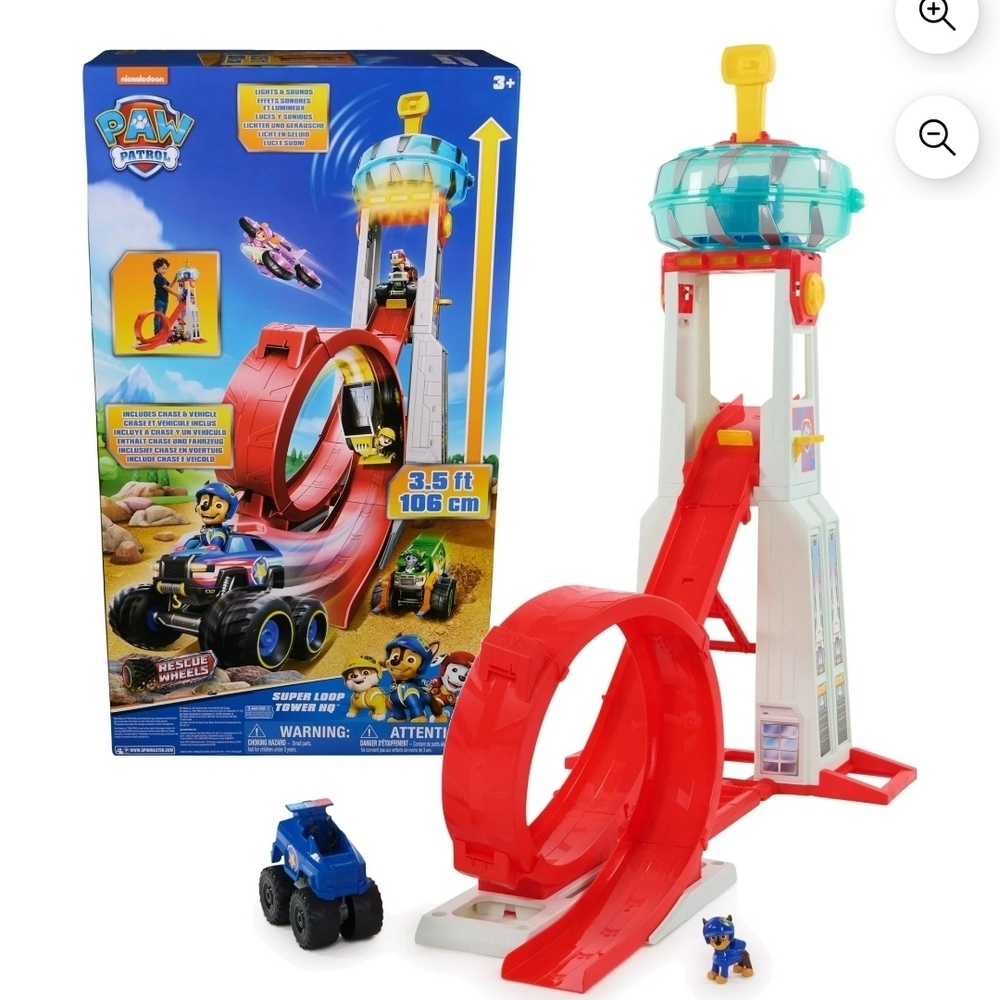 PAW Patrol Rescue Wheels Super Loop Tower HQ with Lights Sounds Vehicle & Figure